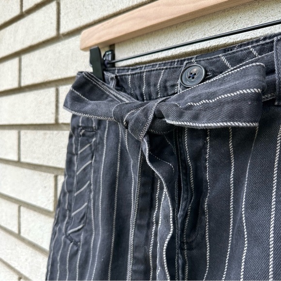 Urban Outfitters UO Pinstripe Paperbag Skirt Washed Black Denim - Picture 8 of 15